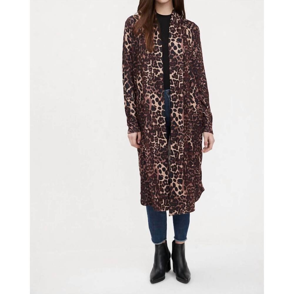 NEW FDJ open long cardigan in animal print
